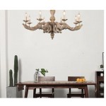 French pastoral wooden restaurant lamps and lanterns villa retro American country candle living room chandelier