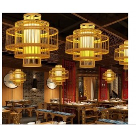 ZK50 Natural Bamboo Pendant Lamp Creative Bamboo Pendant Lantern Bamboo Art Rattan Lamp Handmade Art Decoration Lamp