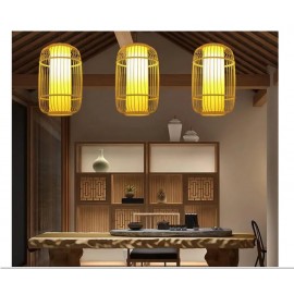 ZK50 Natural Bamboo Pendant Lamp Creative Bamboo Pendant Lantern Bamboo Art Rattan Lamp Handmade Art Decoration Lamp