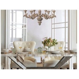 French pastoral wooden restaurant lamps and lanterns villa retro American country candle living room chandelier