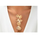 Ingemark Kpop Flower Petal Pendant Choker Necklace for Women Wed Bridal Sexy Snake Long Chest Chain Neck Jewelry Accessories New