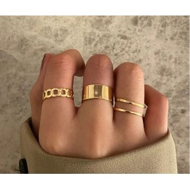 Punk Hot Selling Hollow Out Geometric Rings Set For Women Fashion Cross Open Ring Hip-Hop Ring 2021 Woman Fine Jewelry Gifts