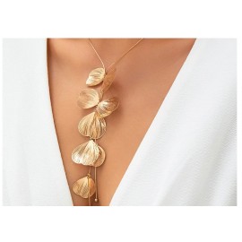 Ingemark Kpop Flower Petal Pendant Choker Necklace for Women Wed Bridal Sexy Snake Long Chest Chain Neck Jewelry Accessories New