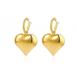 2023 Chic Heart Huggie Hoop Earrings Asymmetric Big Earrings For Women New Gold Color Fashion Jewelry Girl Gift