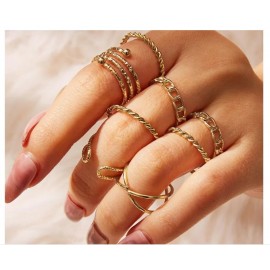 Punk Hot Selling Hollow Out Geometric Rings Set For Women Fashion Cross Open Ring Hip-Hop Ring 2021 Woman Fine Jewelry Gifts