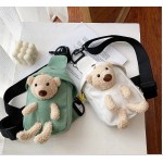 2023 New Children's Plush Bag Cute Plush Bear Chest Bag Crossbody Bag Korean Boys Girls Mini Canvas Bag