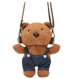 Cartoon Bear Plush Backpack Cute Style Shoulder Bag Soft Plush Material Baby's Soft Toy 22*20*10cm Girl Bag Cute Accessories